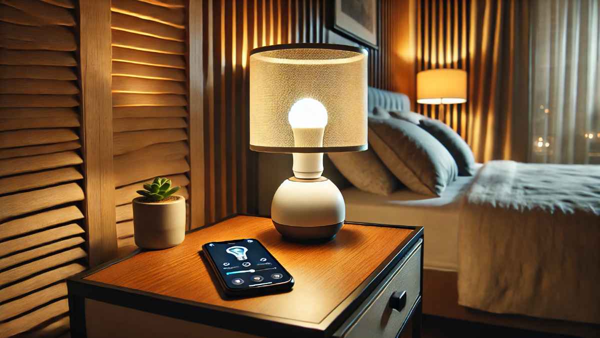lamp with smart bulb